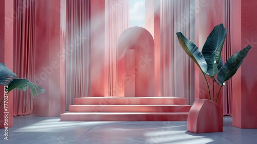 Fototapeta Naklejka Na Ścianę i Meble -  Conceptual 3D display, artistic backdrop for products