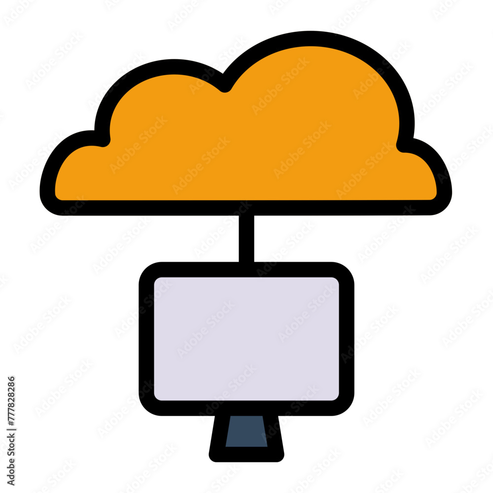 This is the Cloud Computing icon from the Data Management icon collection with an Color Lineal style This is the Cloud Computing icon from the Data Management icon collection with an Color Lineal style