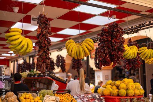 fresh fruits and vegetables in a farmer's market in Santa Cruz de Tenerife, Canary Islands