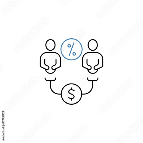 peer to peer lending concept line icon. Simple element illustration. peer to peer lending concept outline symbol design.