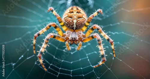 Close-Up of a Menacing Spider in Its Dark Domain