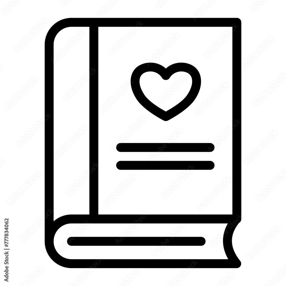 This is the Book icon from the Valentine icon collection with an Outline style This is the Book icon from the Valentine icon collection with an Outline style