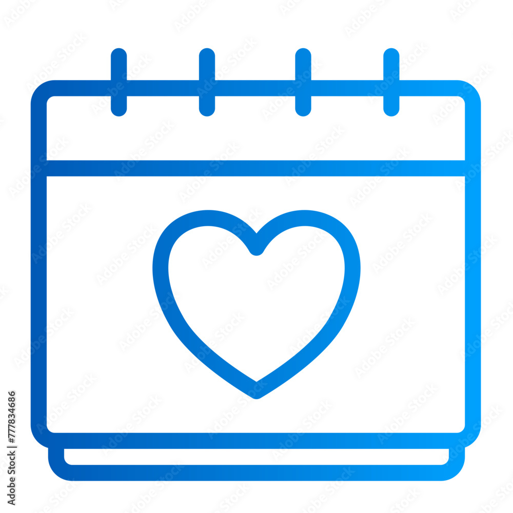 This is the Calendar icon from the Valentine icon collection with an Outline Gradient style This is the Calendar icon from the Valentine icon collection with an Outline Gradient style