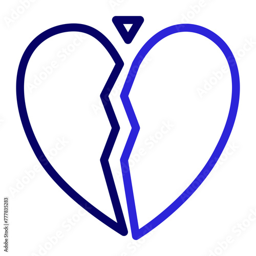 This is the Heartbroken icon from the Valentine icon collection with an Outline Color style