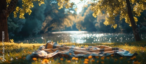 Tranquil Riverside Picnic A Peaceful Escape in the Heart of Nature photo