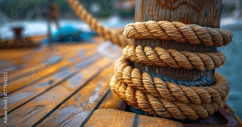 Detailed View of Dockside Rope and Fenders