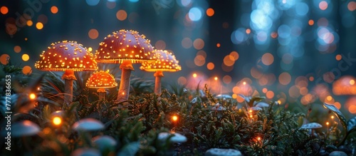 Bokeh Blur Woodland Fairy Circle Glowing with Magical Radiance