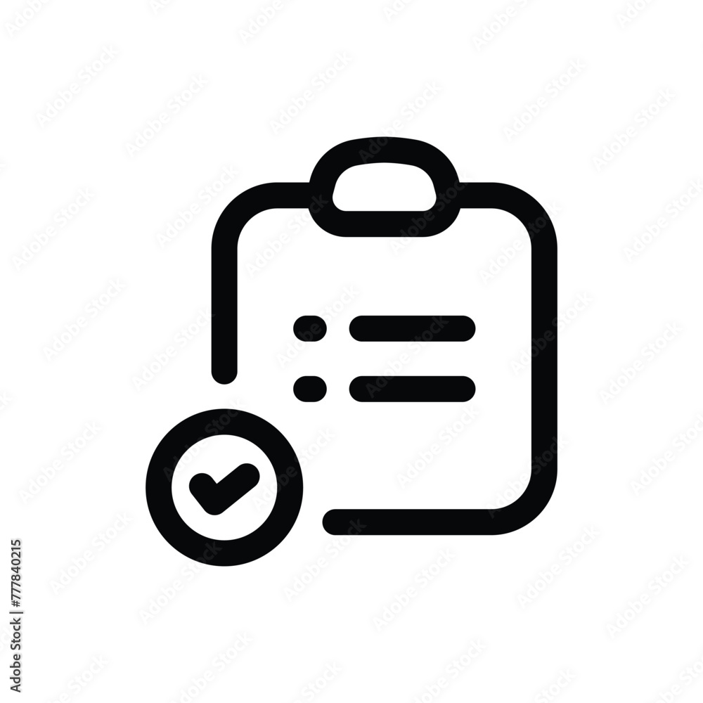 Simple Checklist line icon isolated on a white background Simple Checklist line icon isolated on a white background