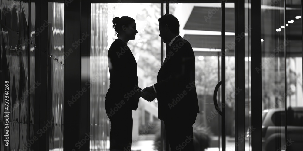 silhouette of a professional relationship between two people silhouette of a professional relationship between two people