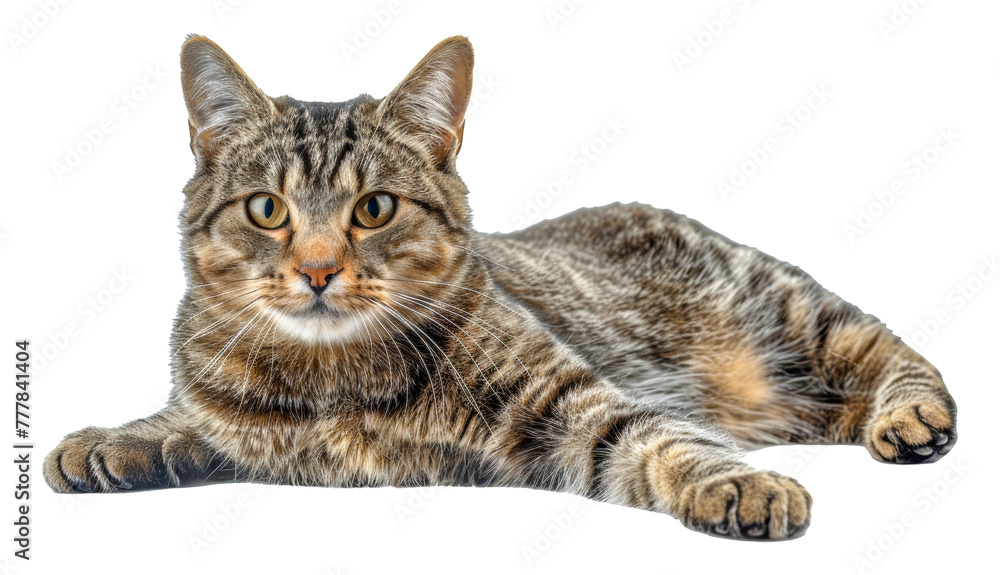 A cat is laying, cut out - stock png.