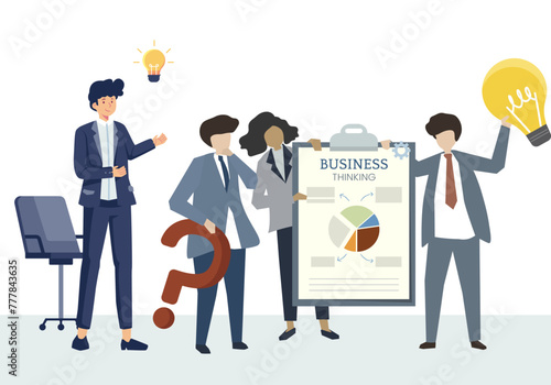 Illustration of people avatar business plan concept