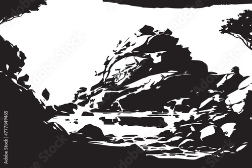 black and white rock