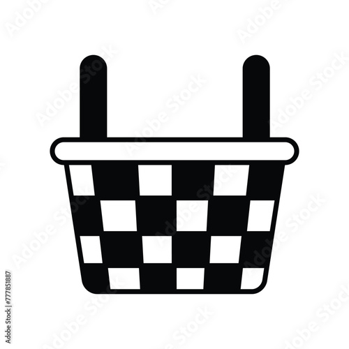 picnic basket icon with white background vector stock illustration