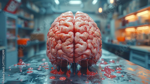 Illustration of a human brain. photo
