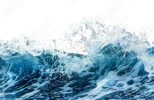 The ocean is rough and the waves are crashing  cut out - stock png.