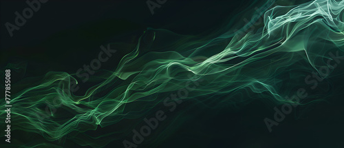 A green, wavy line with a black background. The line is very long and it looks like it is moving