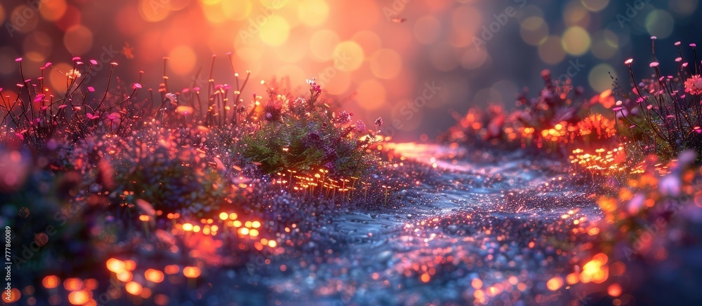 Dreamy D Clay Sunset A Garden Path Radiant with Life and Color