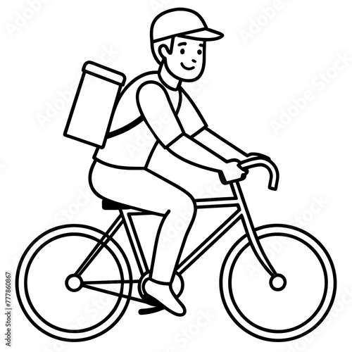 person riding a bicycle vector art silhouette 