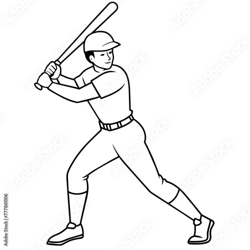 A batsman illustration with vecto art silhouette 