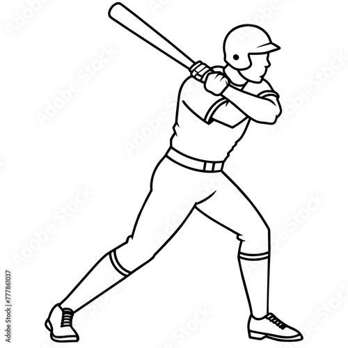 A batsman illustration with vecto art silhouette 