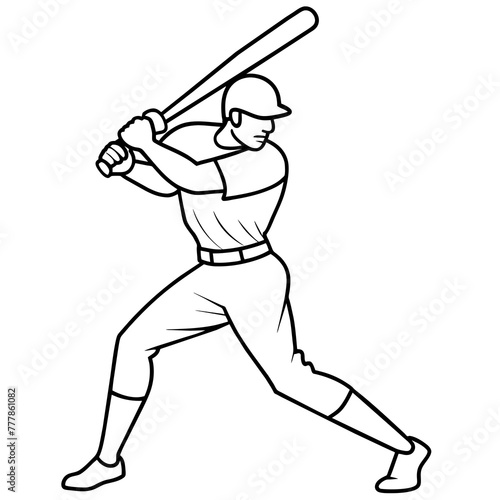 A batsman illustration with vecto art silhouette 
