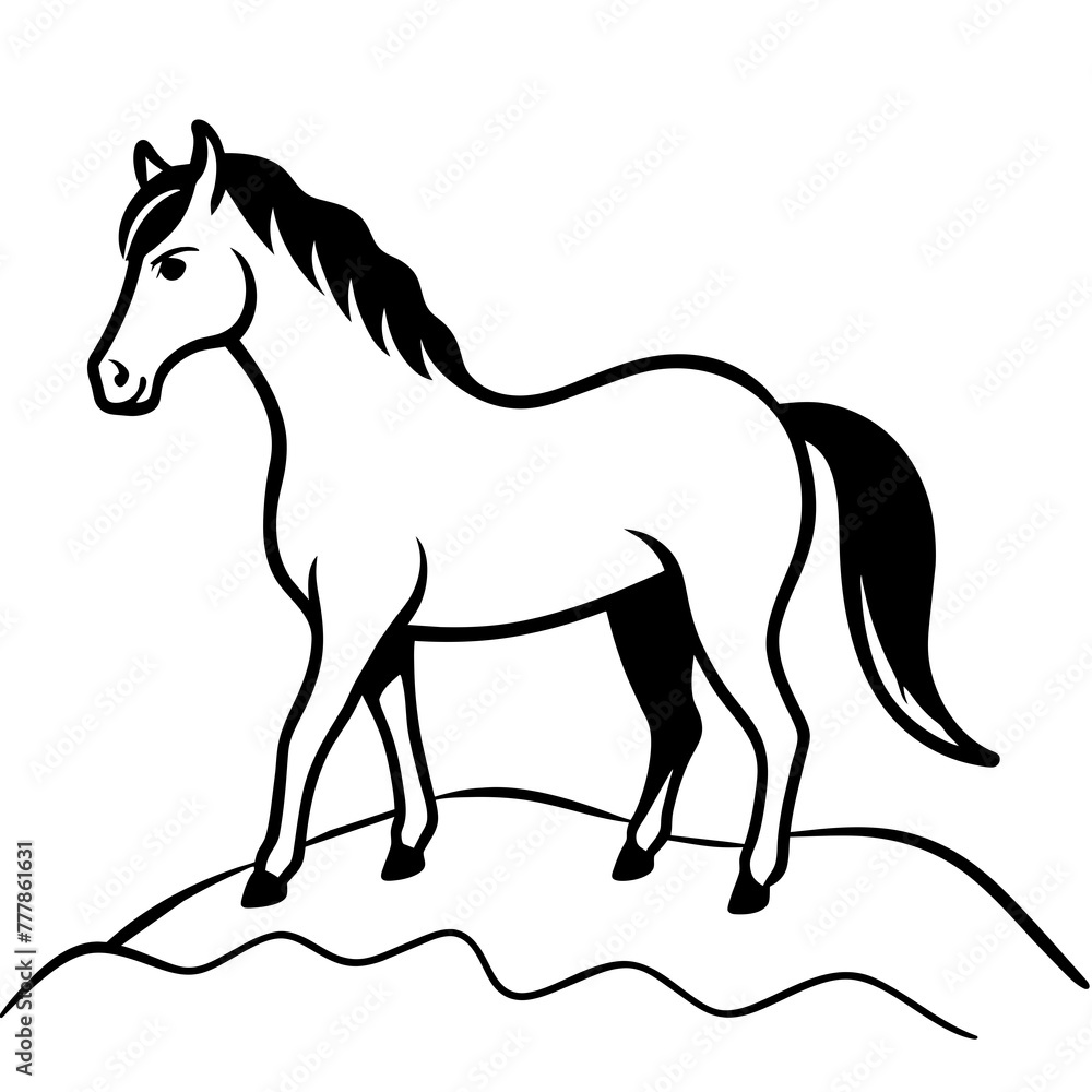 Obraz premium horse silhouette vector