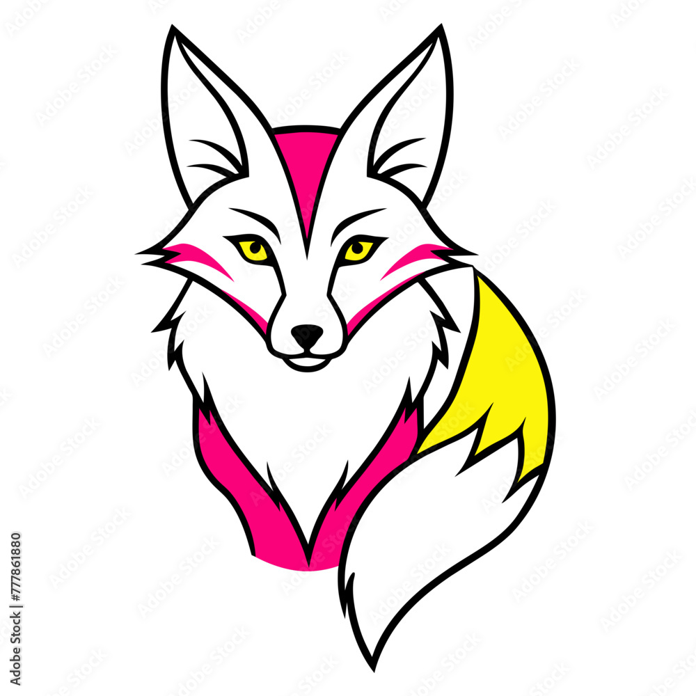 Obraz premium Fox illustration with vector art