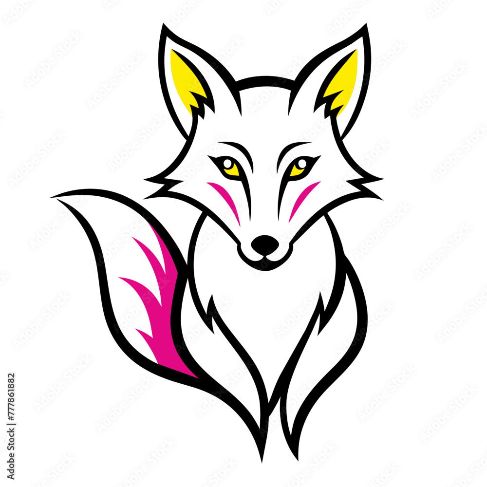 Obraz premium Fox illustration with vector art