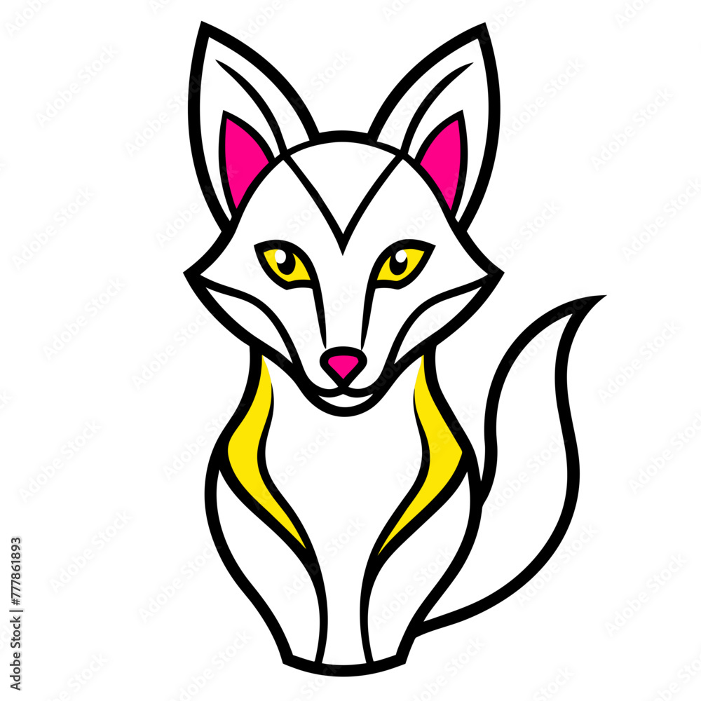 Fototapeta premium Fox illustration with vector art