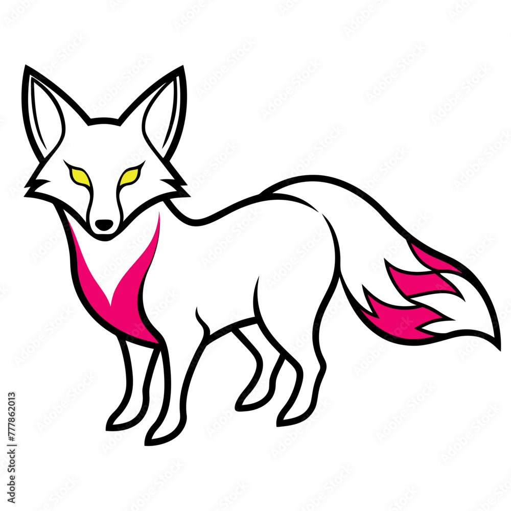 Fox illustration with vector art Fox illustration with vector art