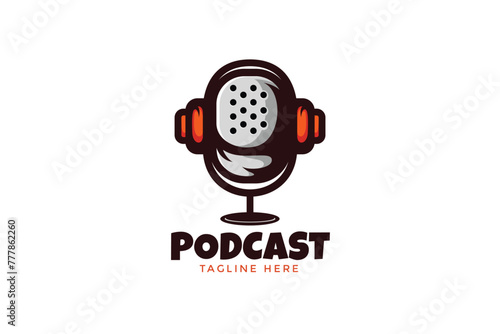 Podcast Logo Design Vector Template