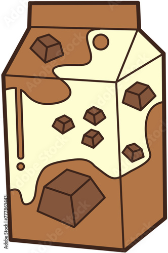chocolate milk cute box pastel vector