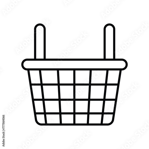 picnic basket icon with white background vector stock illustration