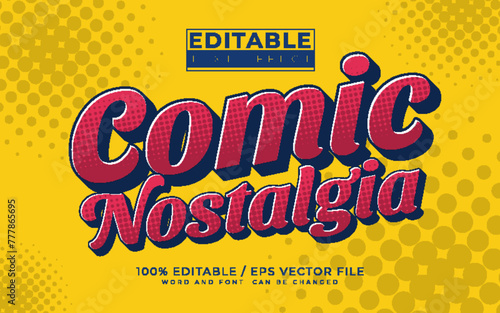 Editable 3D Text Effects Comic Nostalgia