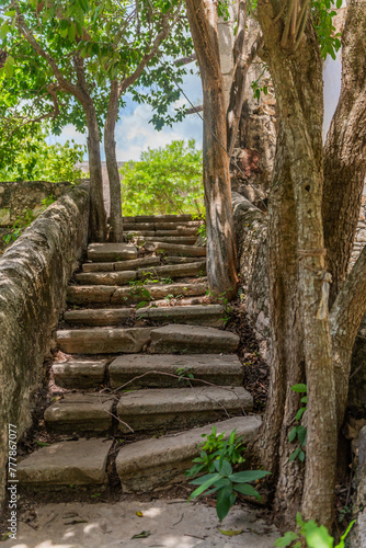 Stairs In An Old Hacienda In Mexico. photo