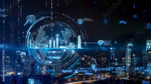 Smart city and hologram Internet of Things concept