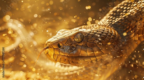 Closeup Golden Snake