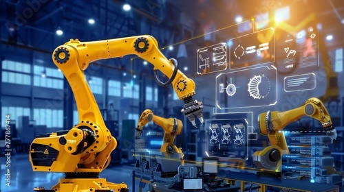 Smart industry robot arms for digital factory production technology