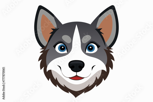  dog-face-white-background vector illustration 