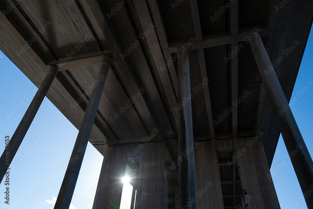 Under a concrete bridge Under a concrete bridge