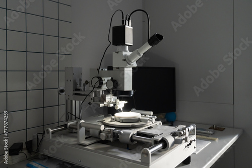 Microscope At Laboratory photo