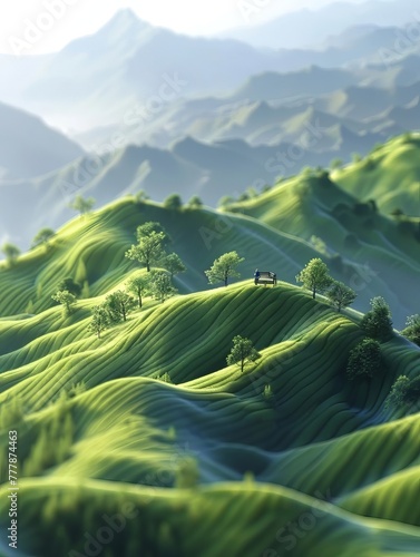 Miniature Landscape Green Tea Mountain