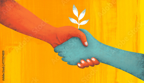 Handshake: concept of successful cooperation in business photo