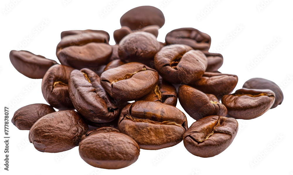 A pile of coffee beans, cut out - stock png. A pile of coffee beans, cut out - stock png.