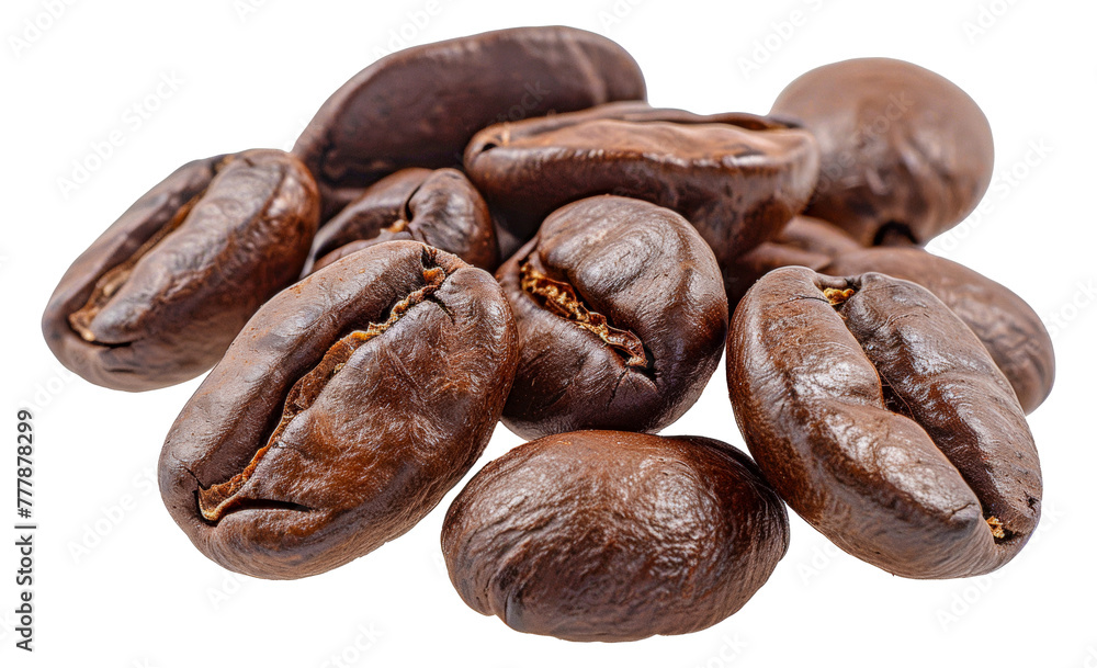 A pile of coffee beans, cut out - stock png. A pile of coffee beans, cut out - stock png.