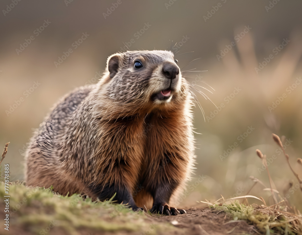 The groundhog, commonly referred to as a woodchuck, is a member of the Sciuridae family, closely related to the marmots, a group of sizable ground squirrels. It typically inhabits lowland areas. The groundhog, commonly referred to as a woodchuck, is a member of the Sciuridae family, closely related to the marmots, a group of sizable ground squirrels. It typically inhabits lowland areas.