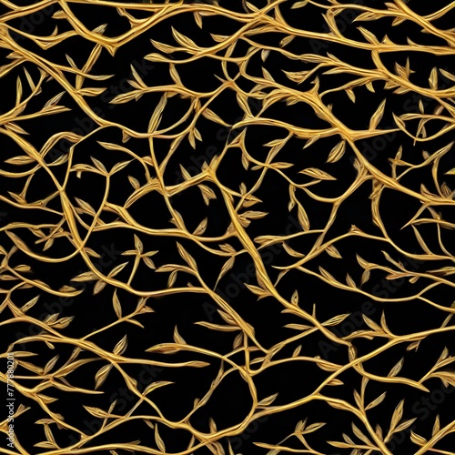 Black background and golden branches