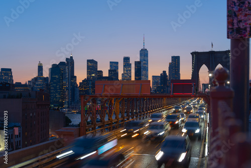 Traffic In Brooklyn Bridge. 