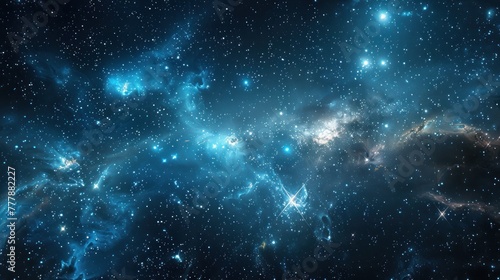 Stars and galaxy in outer space  sky  universe  black starry background  and starfield.