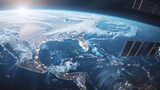 AI-powered satellite orbiting Earth enhancing global weather forecasts